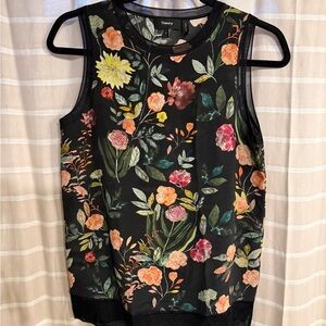 Theory Women's Floral Tank Top - Black and Multicolor